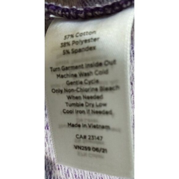 T By Talbots women size M pelite Purple Polka Dot Long Sleeve Top - Picture 3 of 8